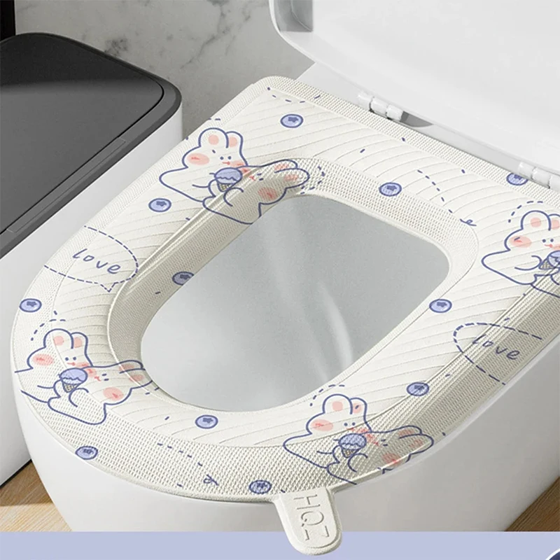 Washable Toilet Seat Cover Mat Waterproof Closestool Mat Seat Case O-Shape Toilet Lid Pad Bidet Cover Bathroom Accessories