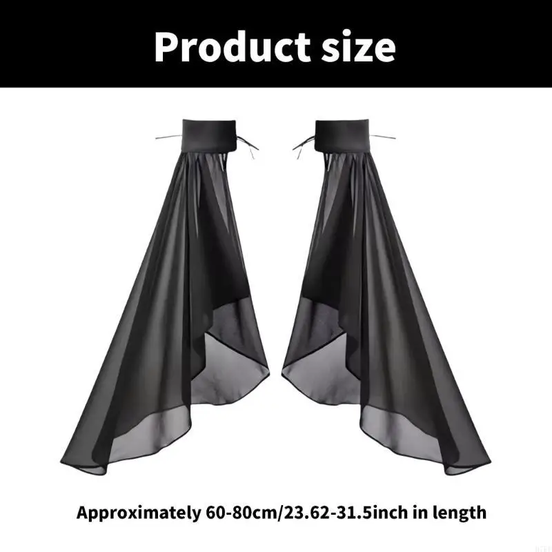 Women Bishop Sleeve قابلة للفصل الأزمات الشفافة لثوب الزفاف فستان H7ef