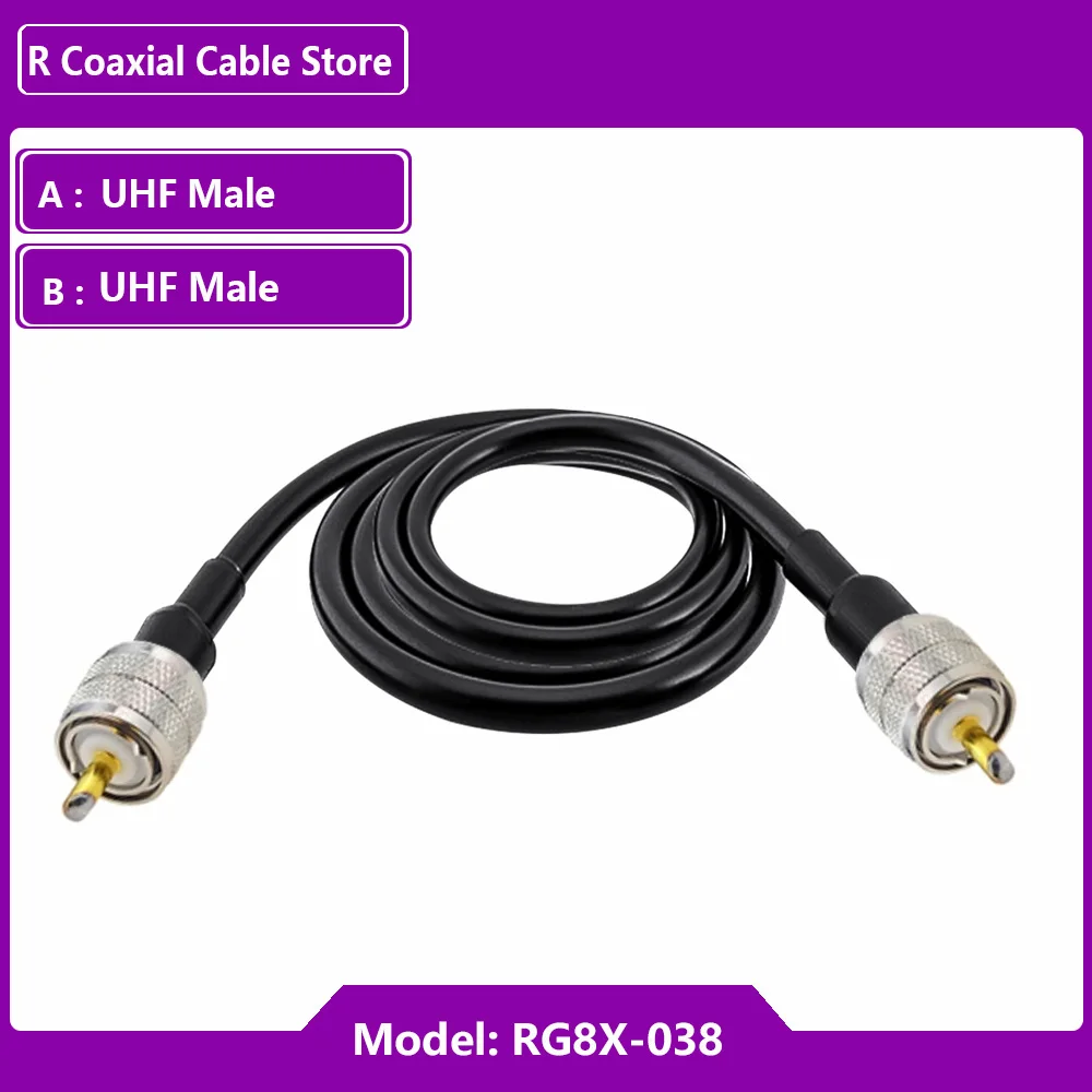 RG8X CB هوائي كابل محوري PL259 UHF SO239 كابل قافز خسارة منخفضة 50 أوم UHF ذكر إلى UHF ذكر CB هوائي تمديد كابل محوري