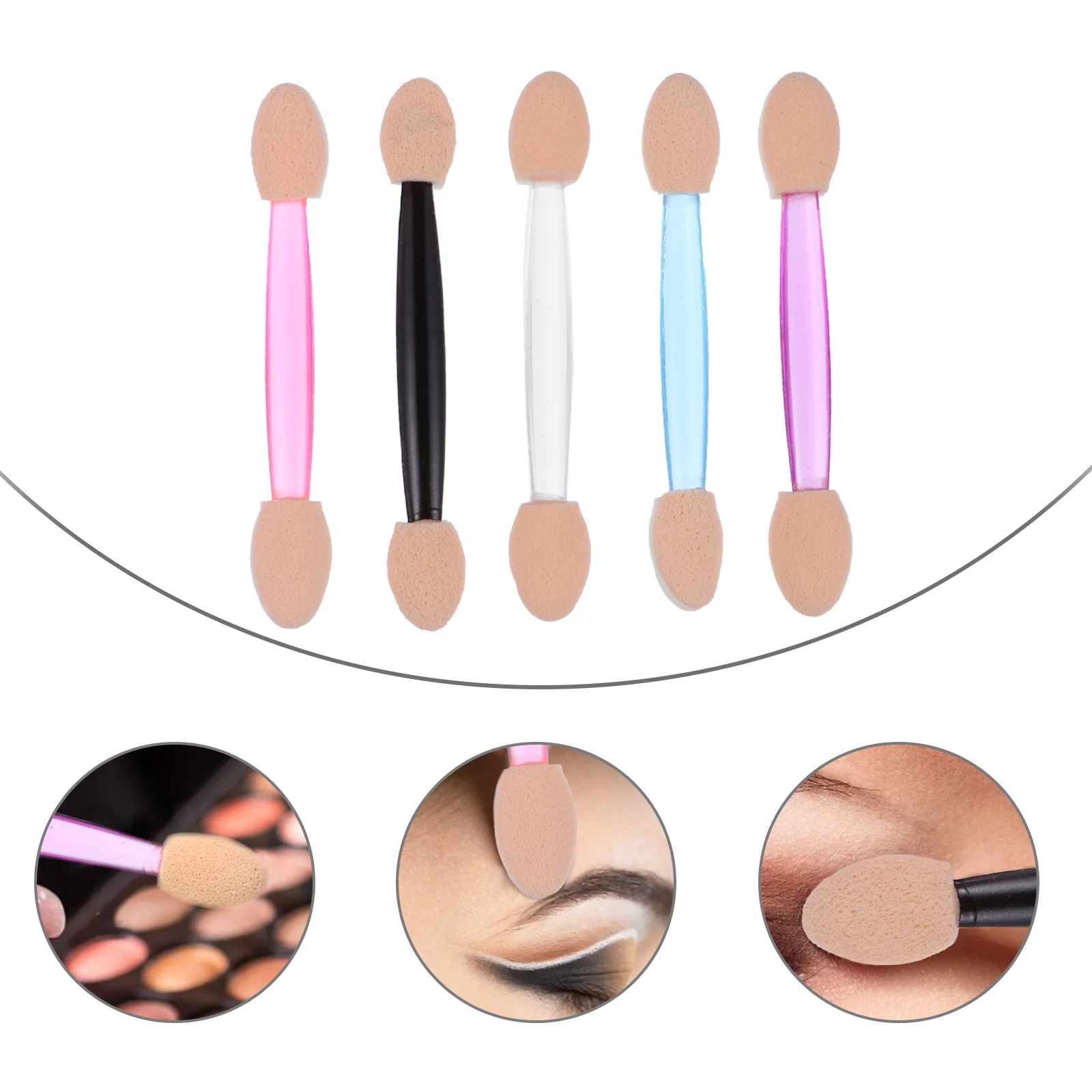 250 Pcs/ Double Ended Eyeshadow Brush Makeup Sponge Applicators for Women Double-ended Kit