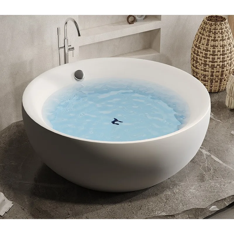 Round independent bathtub, integrated seamless hotel homestay home acrylic bathtub, double couple large bathtub