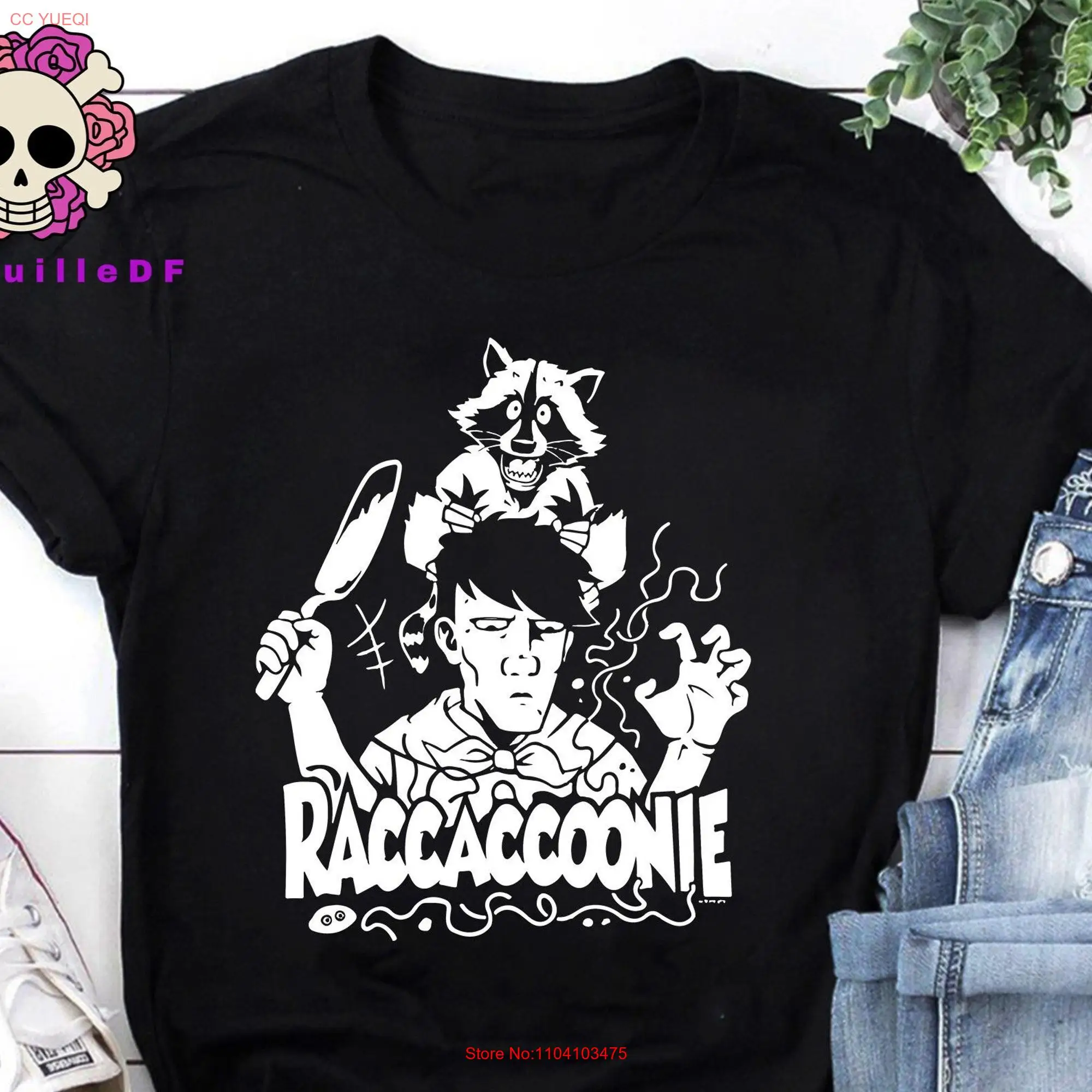 Raccacoonie T Shirt Dark Everything Everywhere All At Once Culinary Funny Movie long or short sleeves