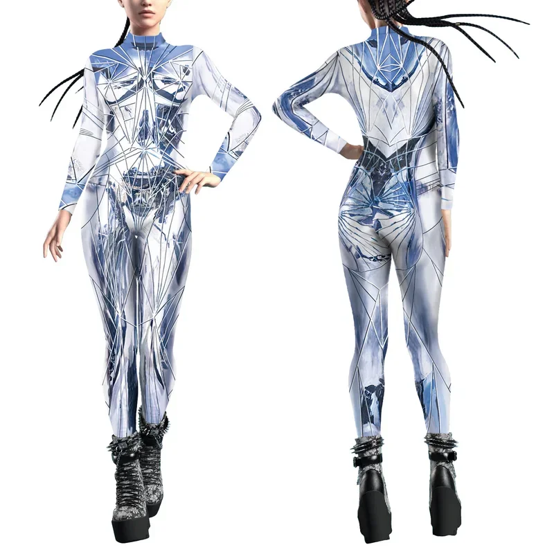 HN8 Frammento di vetro Skinny 3D Stampa Carnevale Body Costume femminile Uomo Zentai Party Tuta sottile Cosplay Fancy Outfit Mono8...Gf
