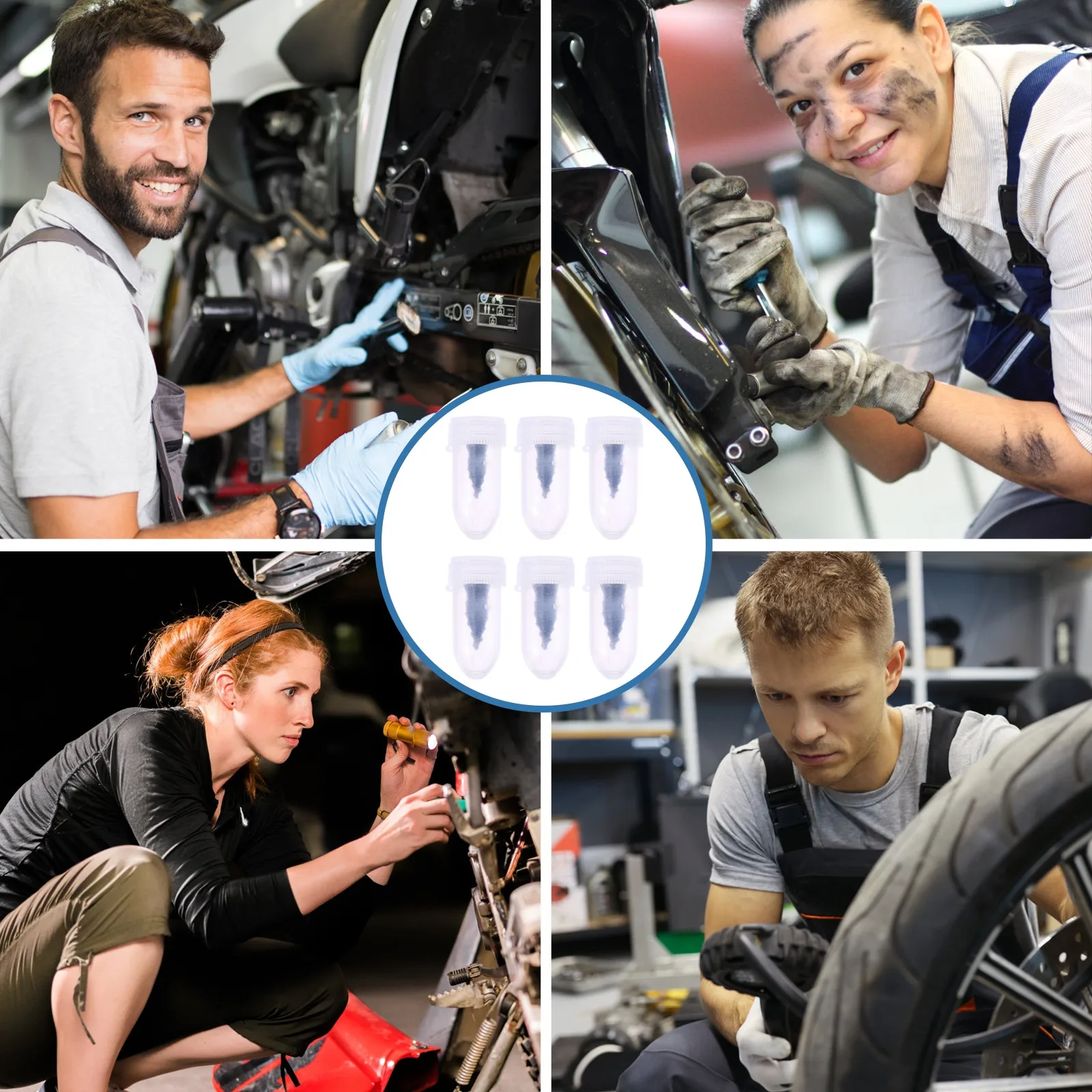 40Pcs Tire Repair Rubber Nails Heavy Duty Anti-Slip Screw Nails for Motorbike E-Bike Scooter Car Bicycle Tire Repairing