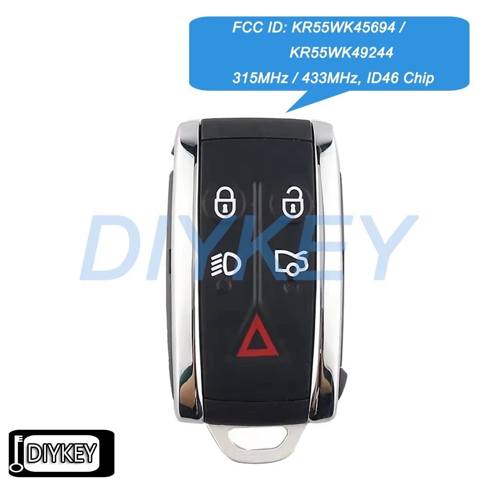 

Умный дистанционный автомобильный брелок ASK FSK 315 МГц/433 МГц ID46 чип для Jaguar XF XFR XK XKR XJ8 XK8 2007-2012 KR55WK49244 C2P17156