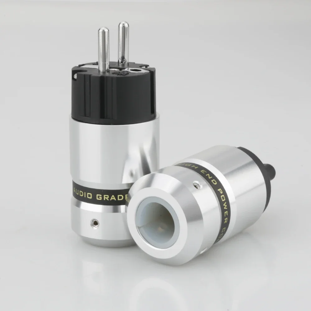 Audiocrast enchufe macho Schuko chapado en rodio figura Hifi 8 enchufe IEC C7 enchufe hembra Cable de alimentación DIY