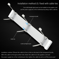COOLMOON AOSOR Lamp Tape PC Backlight Flexible Light Bar 5V ARGB Aura Sync Flexible Lamp Strip Bendable DIY for 8P Graphics Card