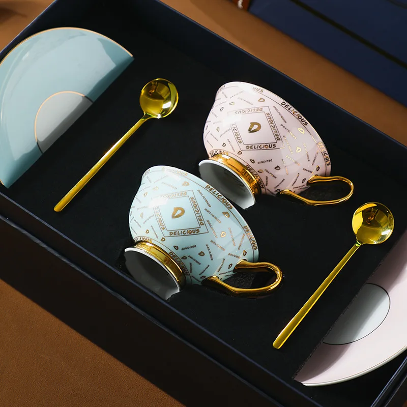 Creative Luxury Coffee Cup and Dish Set with Gift Box Exquisite Craftsmanship and Gift Selection