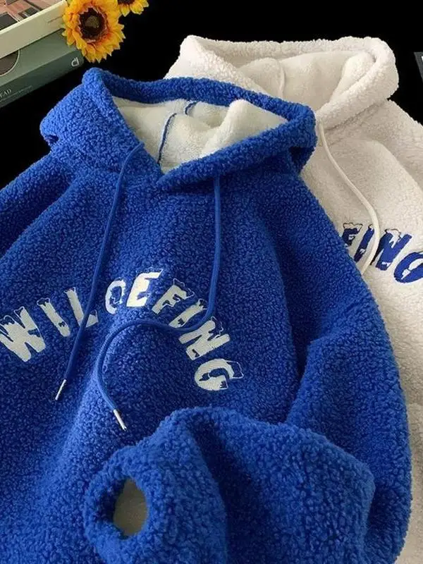 

Толстовка большого размера Klein Blue из утолщенного флиса (бархатистая ткань) для подростков и взрослых: повседневная, удобная, дышащая, для осени и зимы