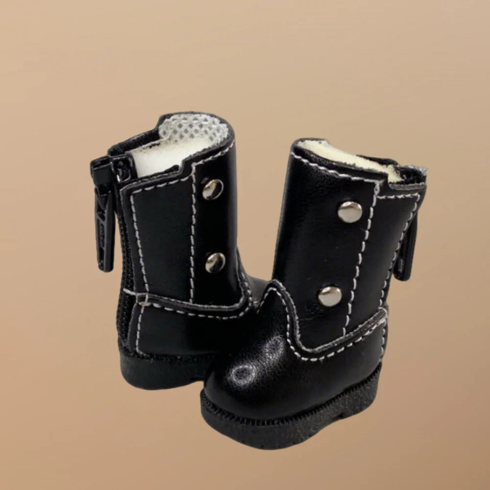 Tilda 3.2cm Doll Boots 1/6 Mini Leather Doll Shoes Designed for Blythe Azone 1:6 Doll Casual Puppet Shoes Accessories Girls Toys