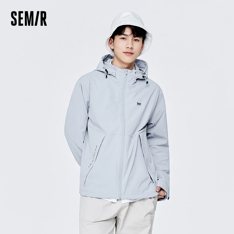 Semir Men Jacket Autumn New Urban Drawstring Hooded Functional Three-proof Technology Commuting Travel Top Jacket for Men