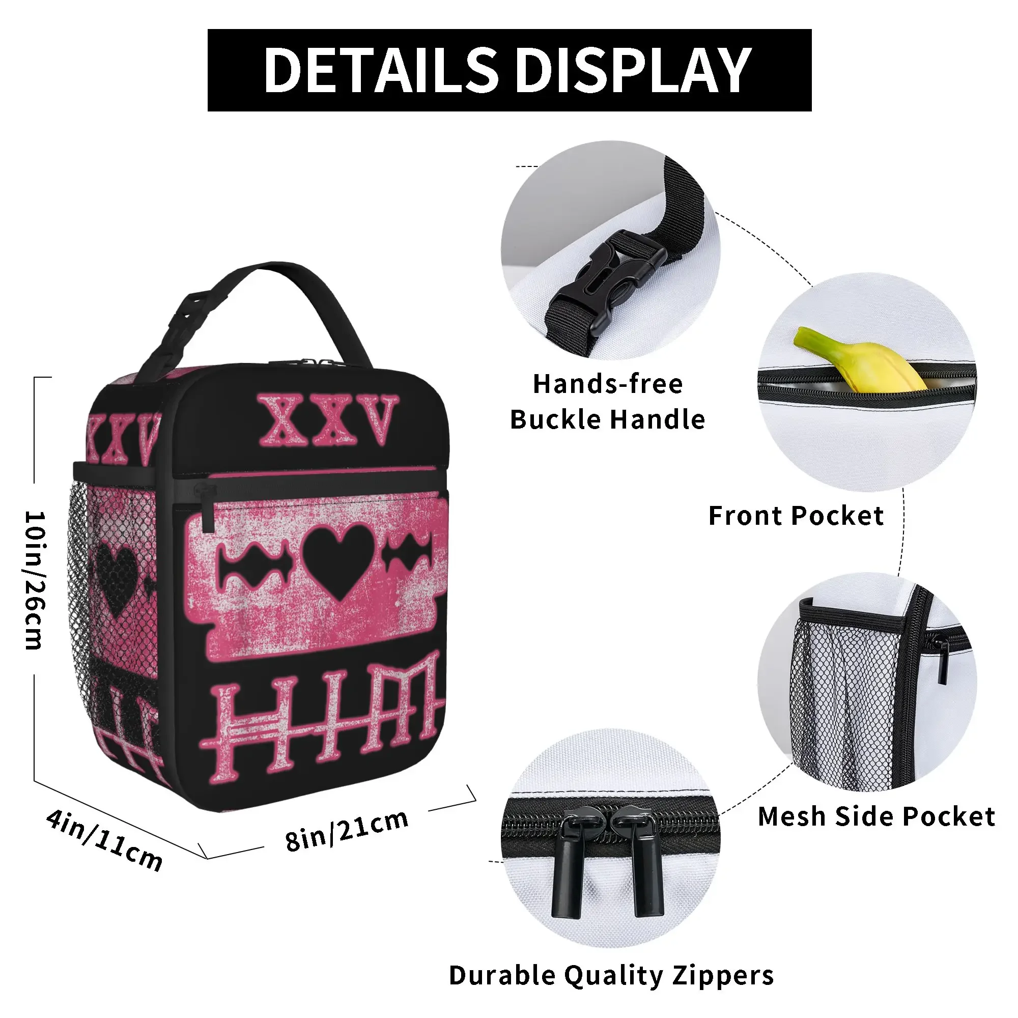 Ville Valo   Razorblade Romance 25th Lunch Bag  Portable Lunch Box Girls Print Cooler Bag Kawaii Oxford Thermal Lunch Bags
