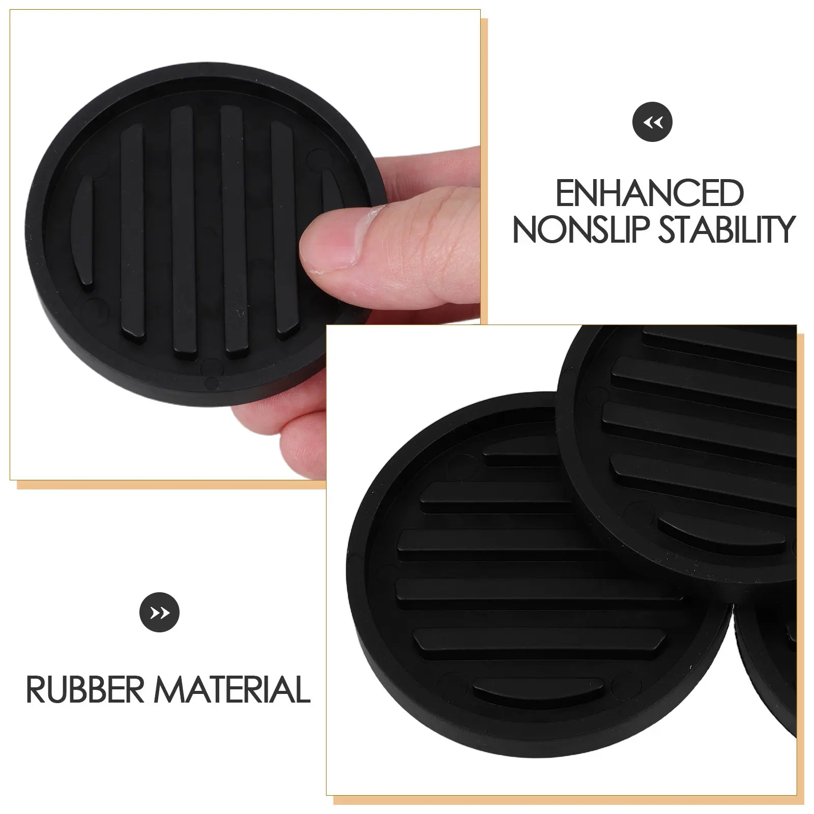 4Pcs Rubber Furniture Caster Cups Non Skid Chair Wheel Grippers 1Cm Height Floor Protector for Hardwood Tiles Carpet Noise