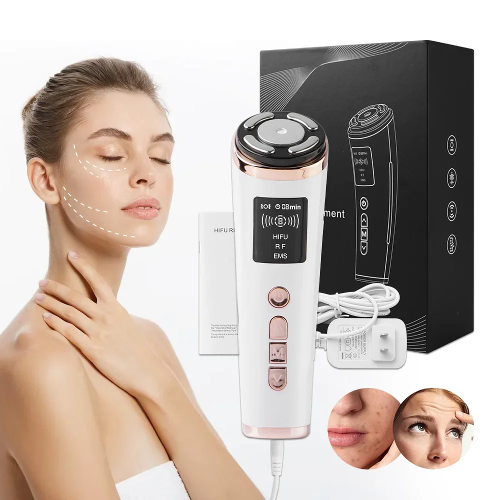 

HIFU Ultrasonic Machine EMS Micro Current Facial Lifting Beauty care Device Firming Skim Tightening Anti-wrinkle Face Massager