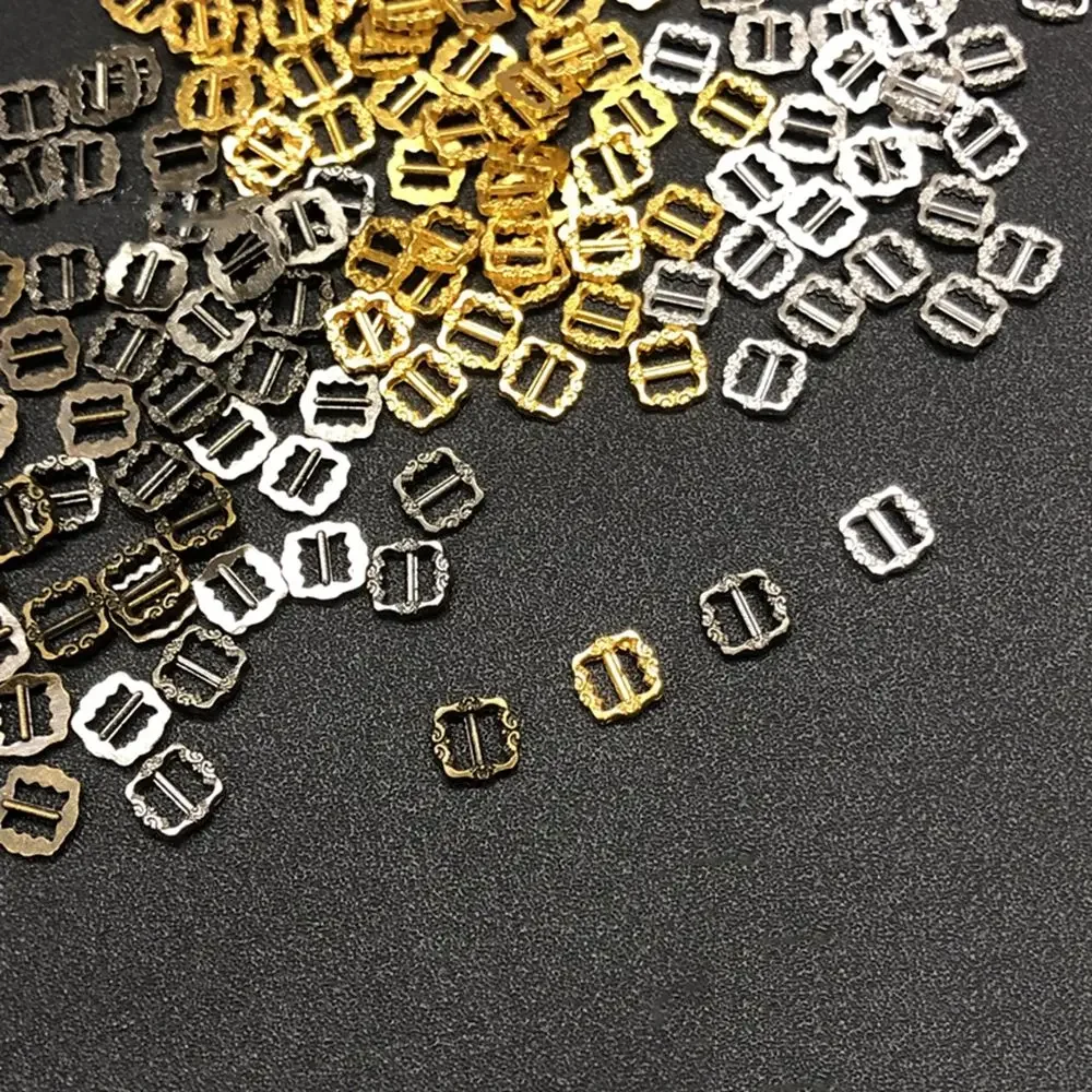 Mini Ultra-Pequeno Tri-glide Padrão Fivela de Cinto, Boneca Bolsas Fivelas, Botões DIY, Sapatos e Acessórios de Roupas, 6x6mm, 20Pcs, Mais Novo