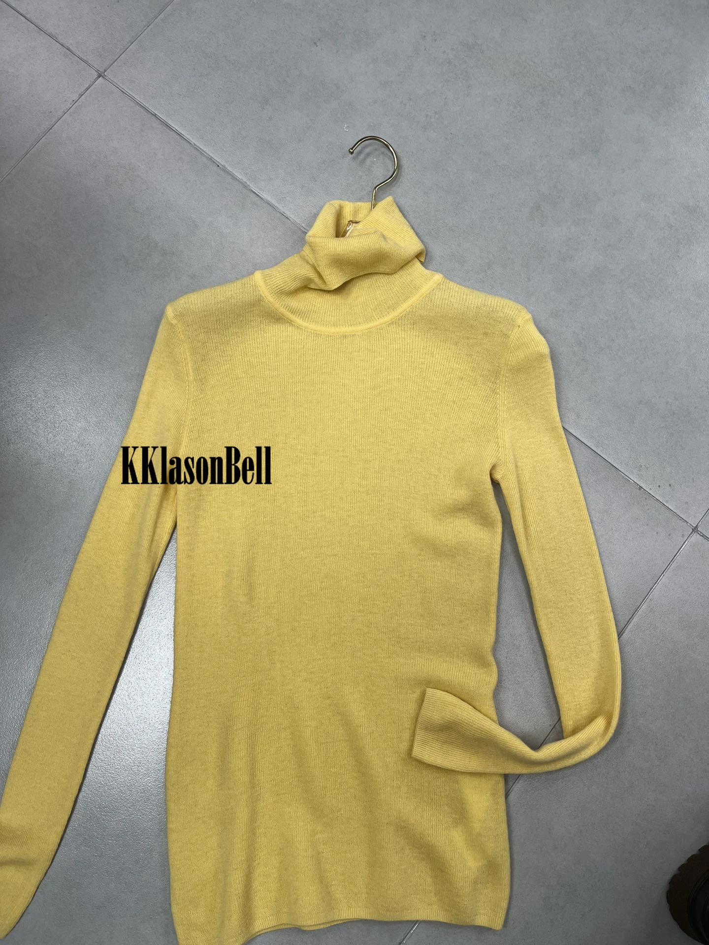 12.4 KKlasonBell Turtleneck Knitted Top Slim Solid Color Long Sleeve Pullover Sweater Women