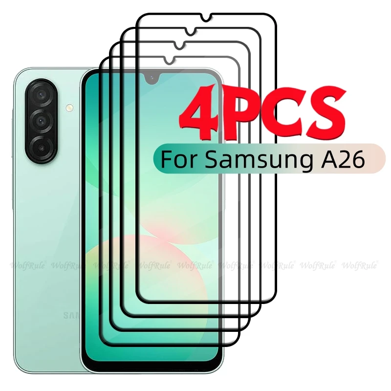 

1/2/3/4PCS Full Cover Glass For Samsung A26 Glass Samsung Galaxy A26 A 26 Tempered Glass HD 9H For Screen Protector Samsung A26