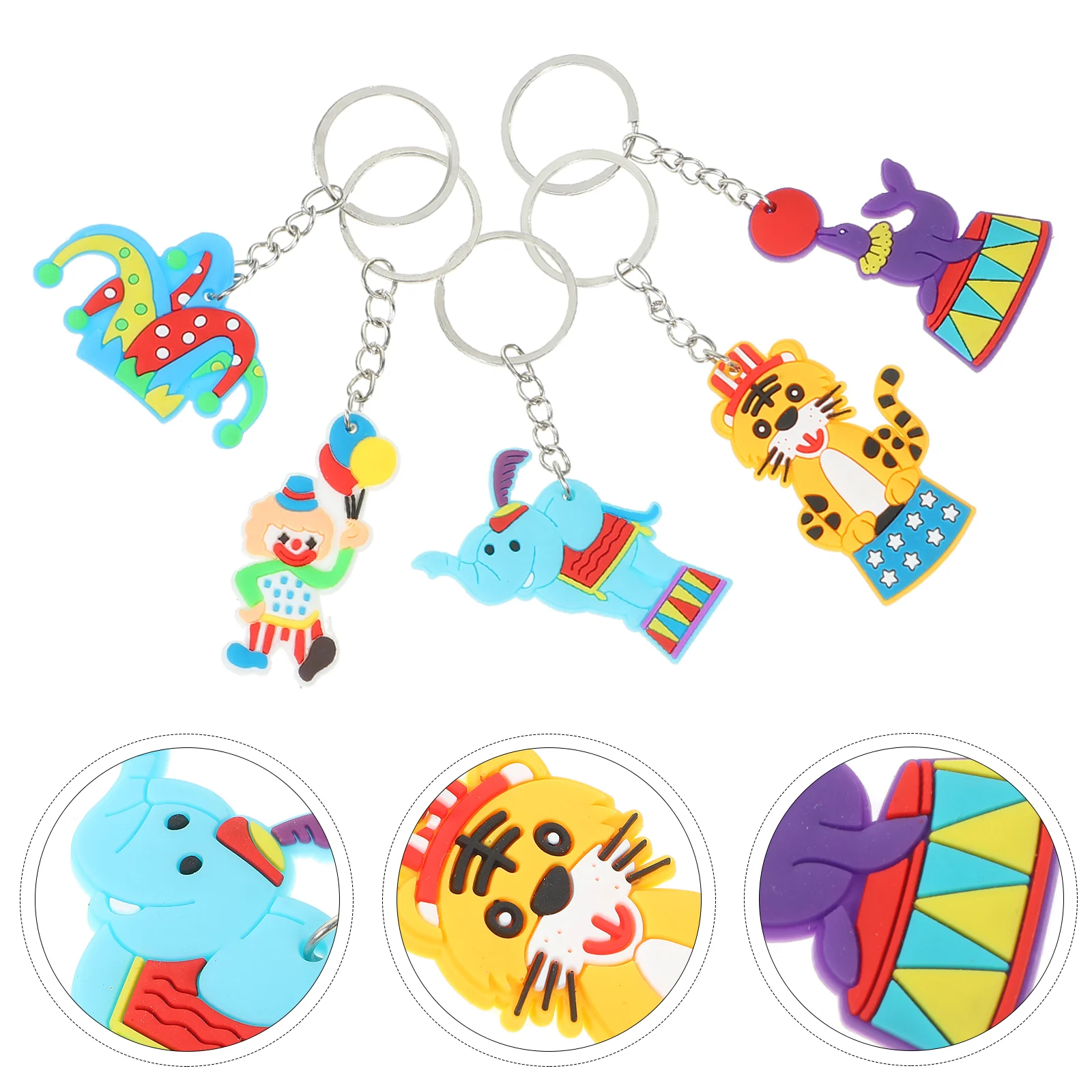 Circus Carnival Party Decorations Key Chain Fob Keychains for Women Clown Ring Miss