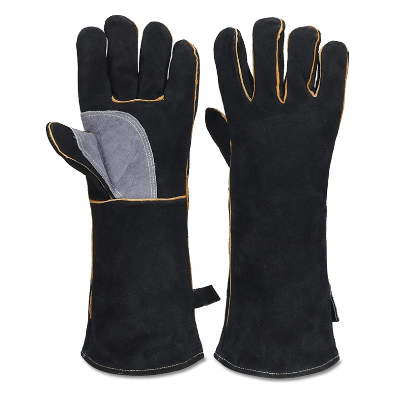 Extreme fire and heat resistant gloves, leather with kevlar stitching, perfect for fireplace, stove, oven, grill, welding, barbe