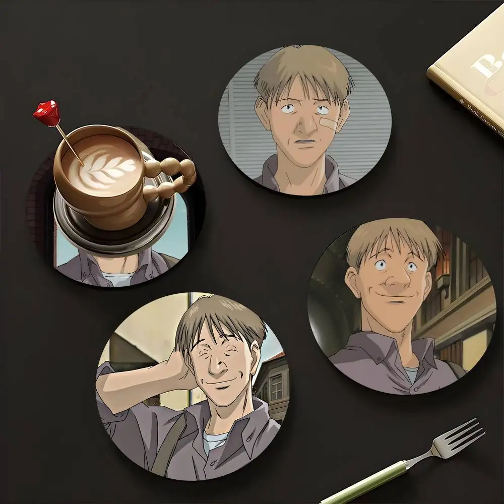 1pc Wolfgang Grimmer Anime Characters Wooden Coaster Colour Printing Cup Mat Home Desk Decoration Gifts