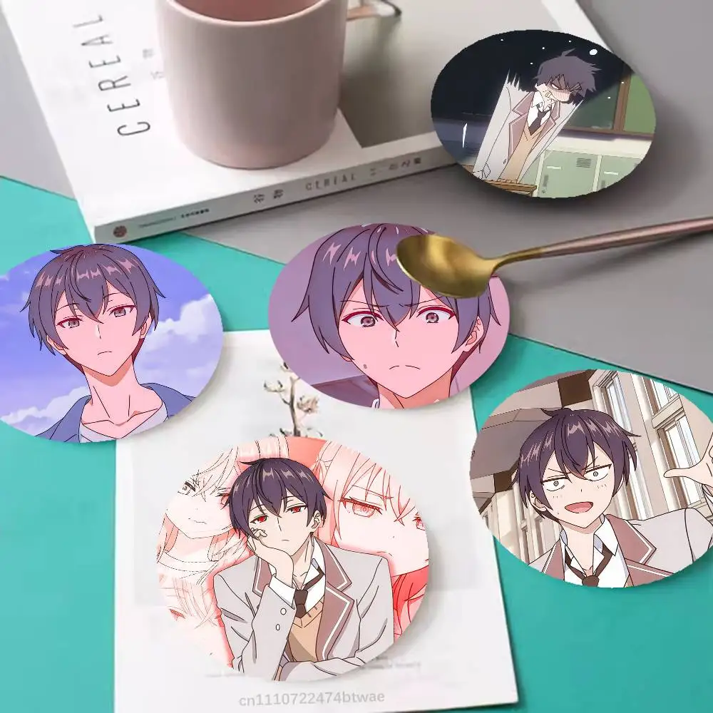 

Anime Roshidere Masachika Kuze Round Wooden Coasters Suitable For Restaurants And Coffee Home Gift Choice Holidays