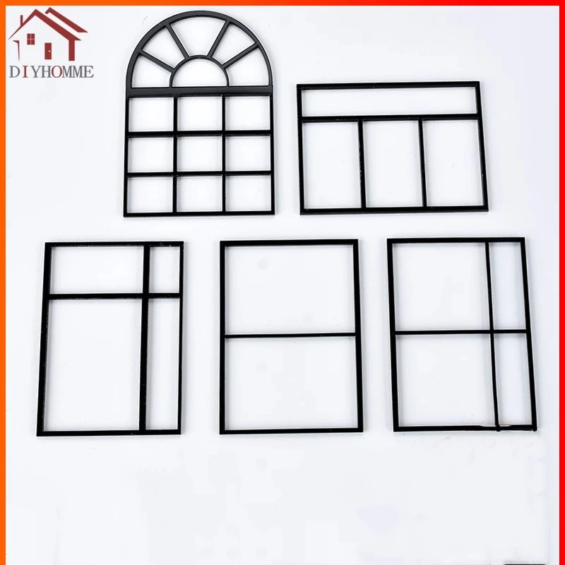 5pcs 1:25 scale Miniature Window for Model Building Scenery Dollhouse Funiture Construction Material Architecture Accessories