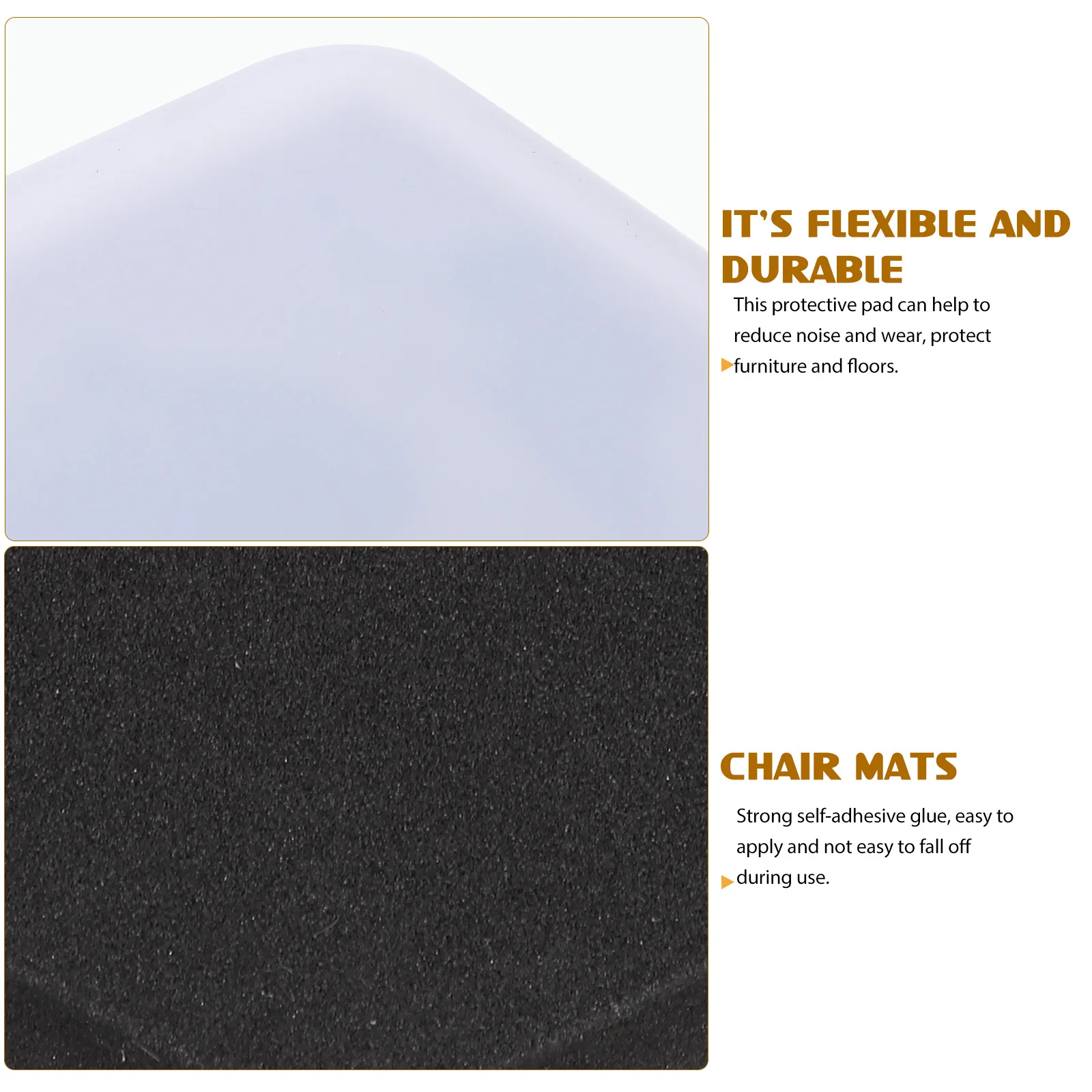 

8Pcs Furniture Protectors Self-Adhesive Thick Rubber Noise Reduction Wear Resistant Hardwood Carpet Chairs Furniture Pads