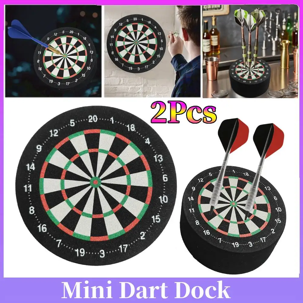 

2pcs Mini Dart Dock 10cm Dart Base Station Dartboard Design Dart Holder for Outdoor Home Family Party Games