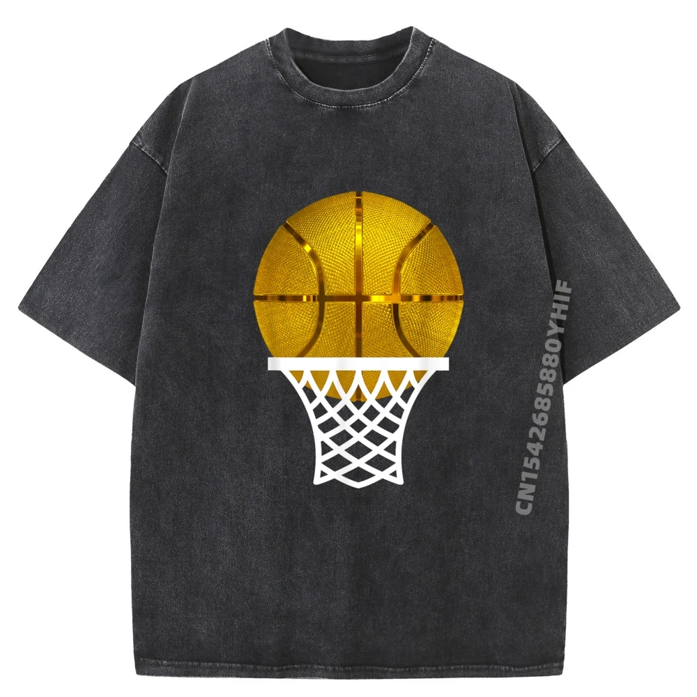 

Gold Basketball Trophy Mvp Award Cool Basketball Player Mens Clothing T Shirts Casual Washed Shirt Plus Size Geek