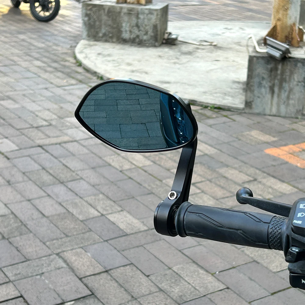 2Pcs for CF 800NK CNC Motorcycle Bar End Black Rearview Side Mirrors Stainless Steel Rearview Side Mirrors Mirror