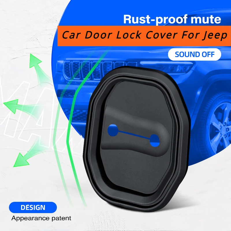 

Silicone Car Door Lock Buckle Protection Cover for Jeep Renegade Grand Cherokee Compass Cherokee Car Door Lock Protective Case