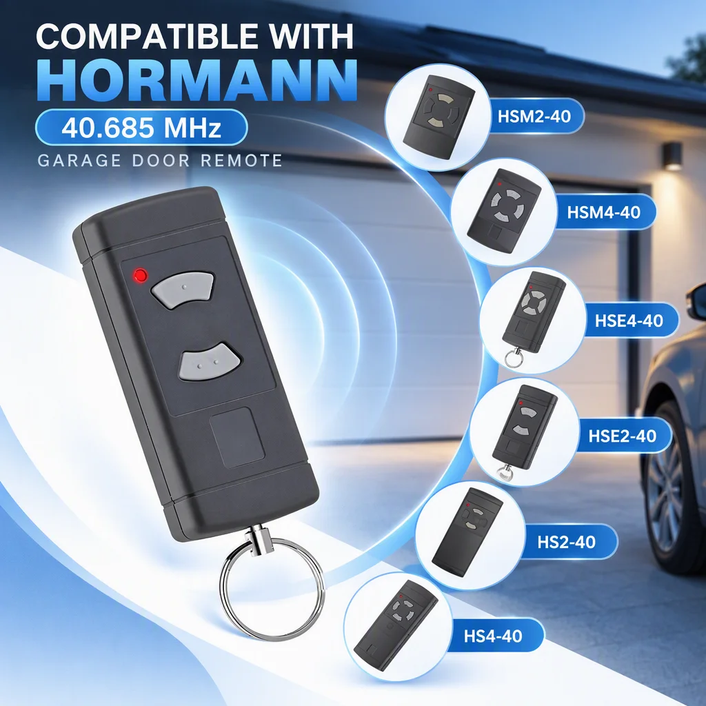 Replace HORMANN HSE2 HSE4 40.685MHz Gate Door Remote Control Compatible With HSM2 HSM4 HS2 HS4 40  Grey Button Transmitter