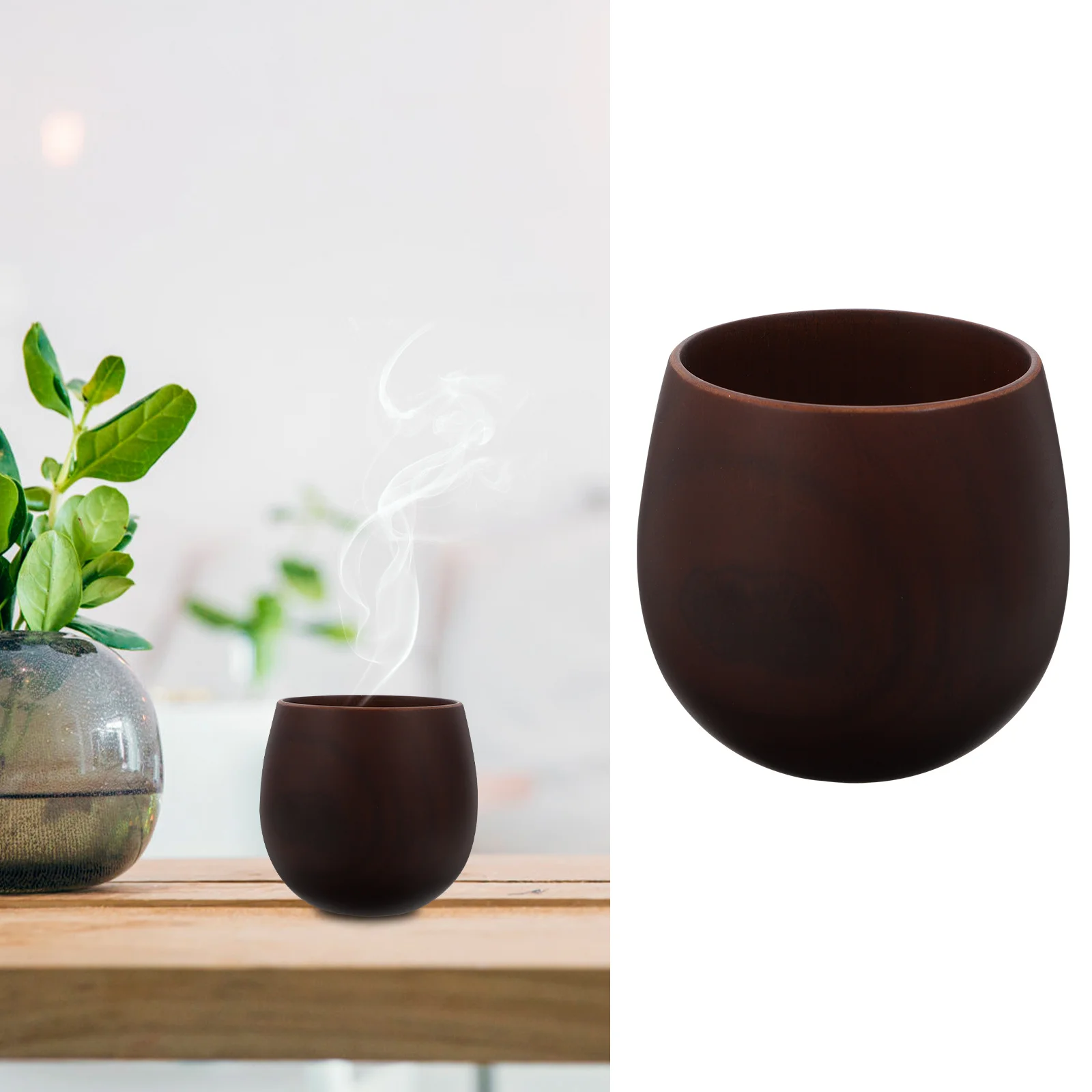

1pc 250Ml Wooden Teacup Natural Wood Drinkware For Coffee Tea Milk Large Capacity Smooth Finish Home Bar Sake Cup Creative