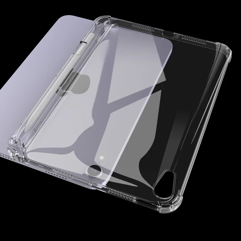 Custodia trasparente per tablet da 8,3" Mini7 2024/Mini6 2021 Cover posteriore morbida flessibile trasparente leggera con slot per penna per Mini 7