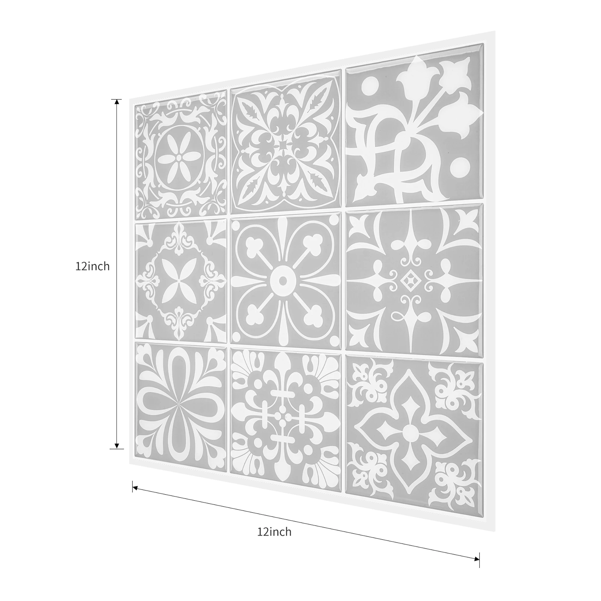 

3D wall sticker pattern tile sticker peeling, mural wall decal back panel DIY