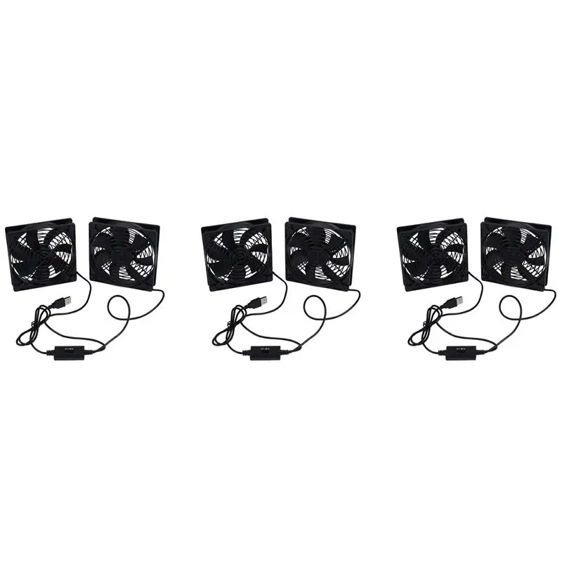 

Вентиляторы ABBZ-3X Dual 120 мм с питанием от USB 5В для ПК и роутеров с контроллером скорости, высокопроизводительные охлаждающие вентиляторы для роутеров, модемов, приемников