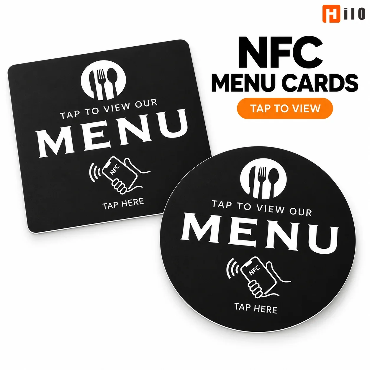 NFC 215 Square Round Programmable Google Review Menu Card 13.56MHz Adhesive PVC Desktop NFC Tag for Restaurants Stores and Cafes