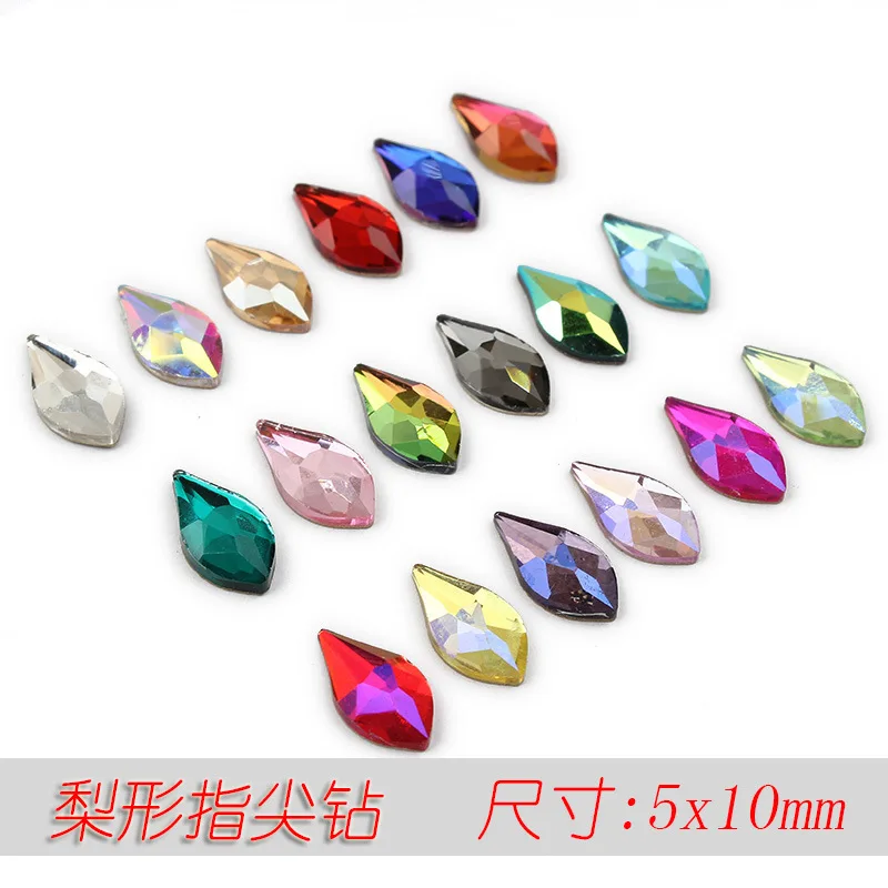 wholesale Pear shaped drop 5*10mm Flat Back Nail Rhinestone Special Shaped Crystals Nail Art Stones 3D Personalized Decoration