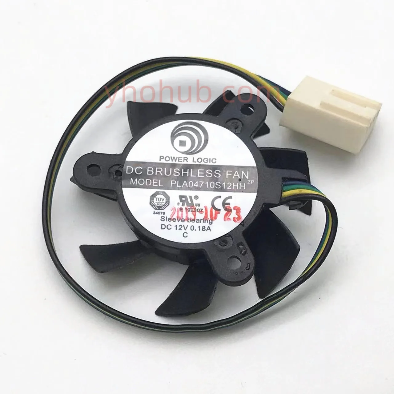 

Power Logic PLA04710S12HH DC 12V 0.18A Dia. 36mm C.T.C 26mm 4-wire Server Frameless Cooling Fan