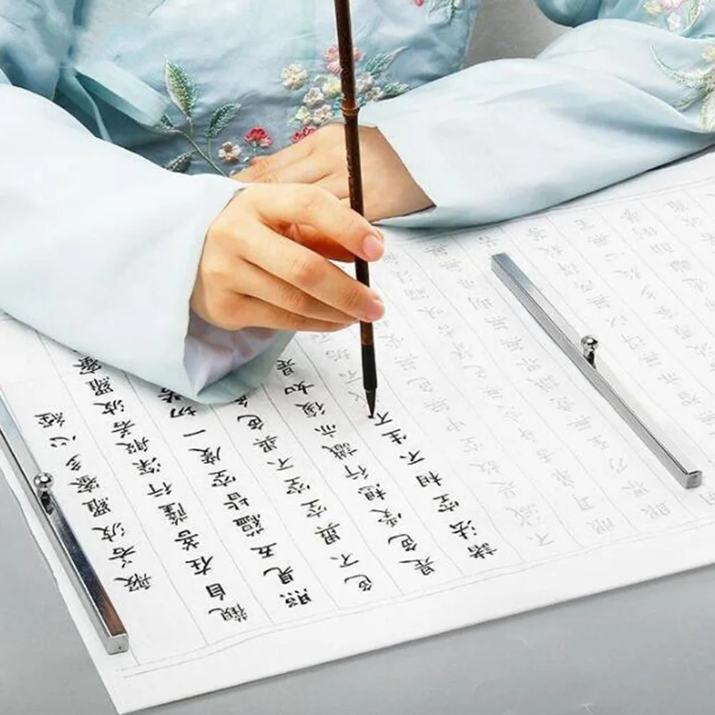 

2pcs White Iron Paperweight Waterproof Calligraphy Supplies Storage Tool Elegant Office Writing Weights