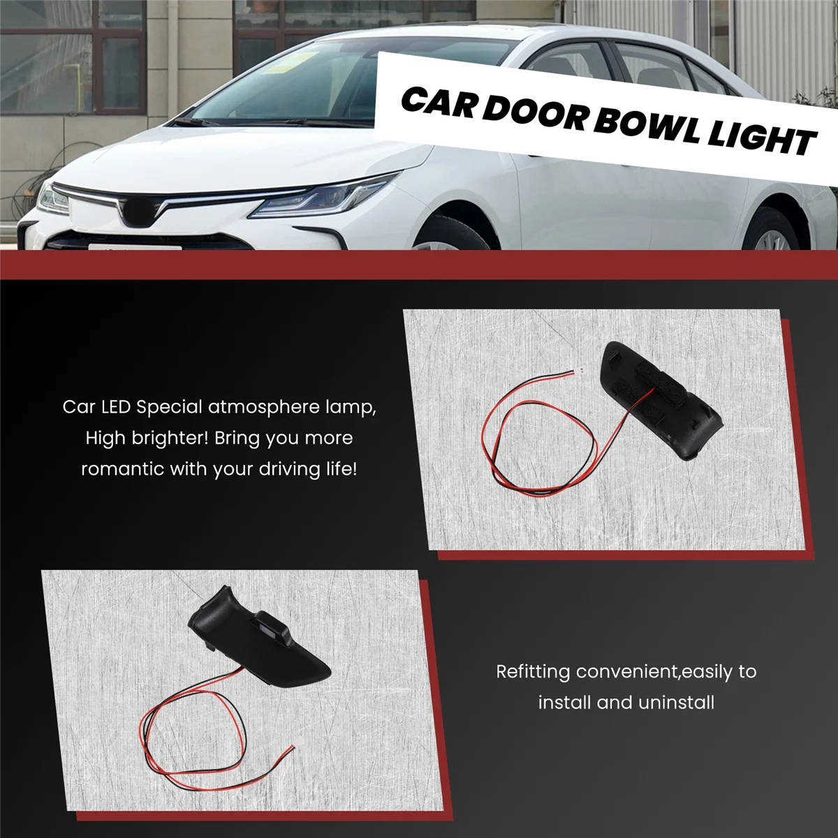 Toyota Corolla 2020 2021용 클래식 ​ 도어볼 팔걸이 무드등 실내 LED 블루 도어볼 핸들 프레임 조명