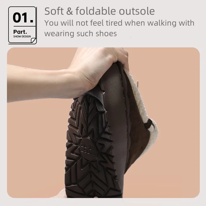 Frauen Dicke Sohle Winter Baumwolle Schuhe Damen Casual Warme Anti-slip Schnee Stiefel Weibliche Outdoor-Mode Flache Schuhe