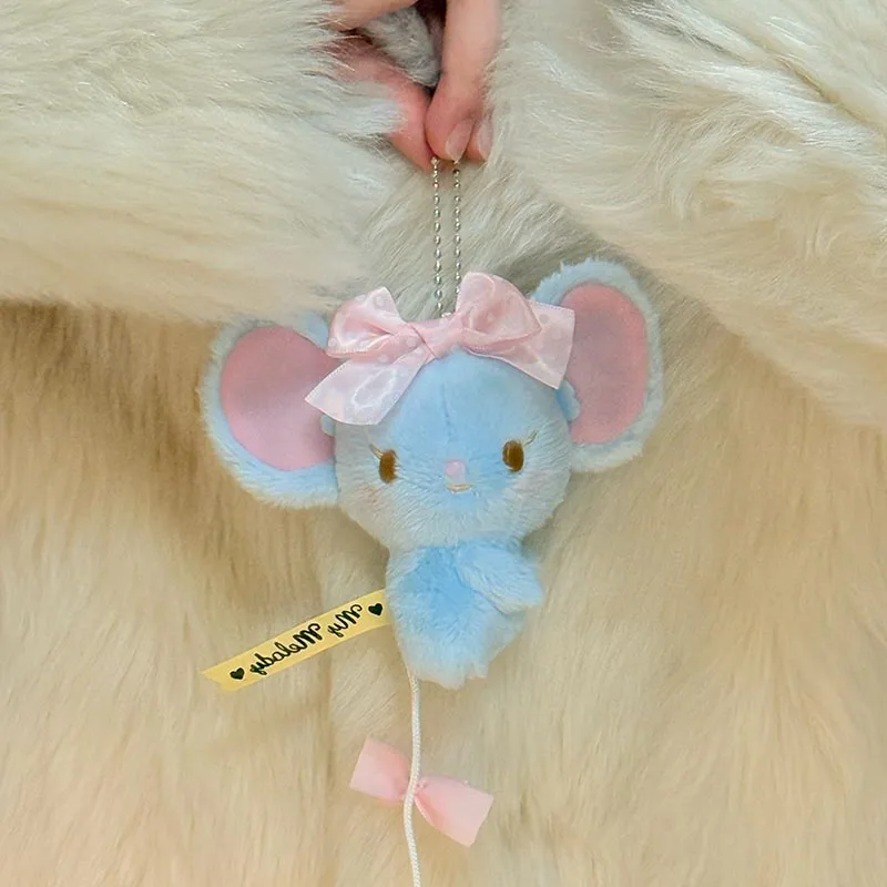 Frando Mouse Bag Charm llavero de coche lindo muñeco de peluche mochila decoración para niñas llavero suave Adorable adorno colgante para bolso