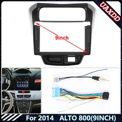 Car Radio Fascia Frame For SUZUKI  2014   ALTO 800 9 inch Stereo Panel Wire Harness Power Cable Adapter Canbus Decoder