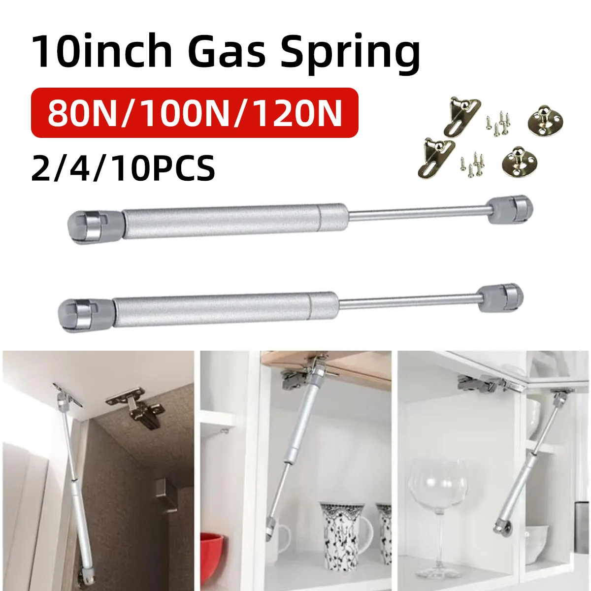 10-Zoll-Gasfeder-Hydraulikstützstange, korrosionsbeständig und langlebig, geeignet für Schranktüren, Möbel und Wohnmobile
