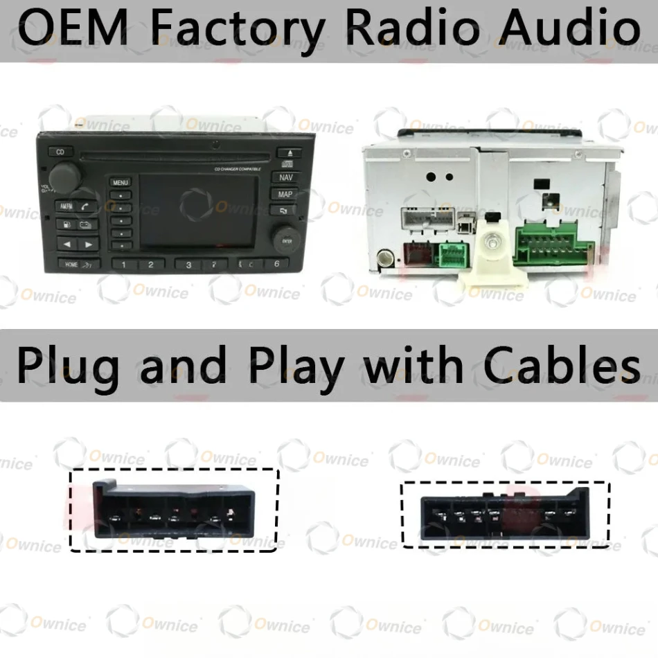 Ownice 9 Car Radio Fascias Frame for Ford Escape Maverick Mercury Mariner Mazda Tribute Stereo Panel Harness Power Cable Adapter
