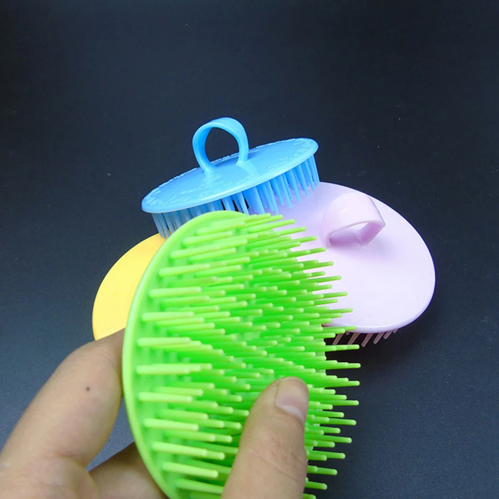 

2pcs Head Massage Brush Opens Knots Reduces Hair Loss Shower Body Scrub Bath Massaging Tool Cream Applicator Resin Material