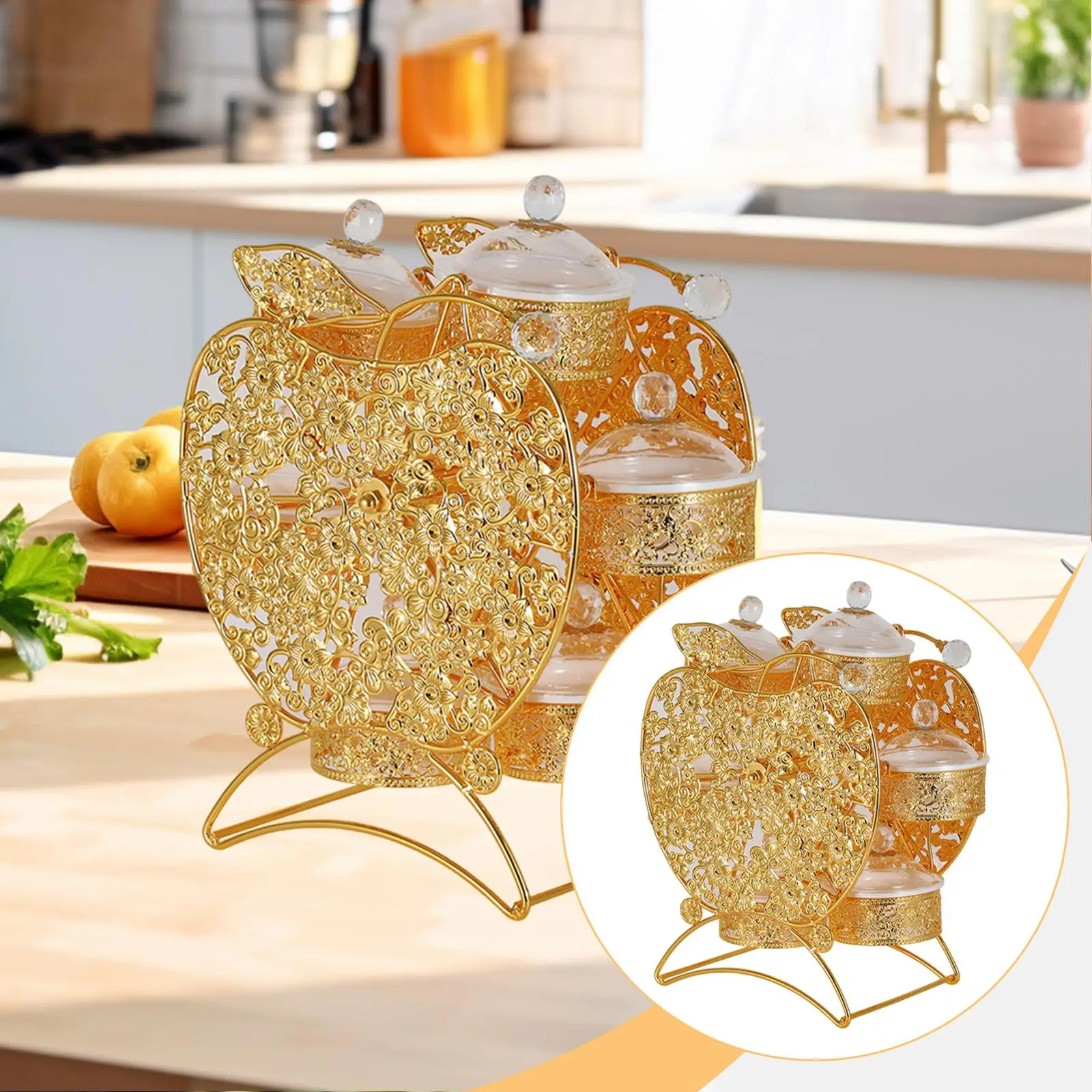 Fruit Rack Gold Dessert Tray Vegetables Countertop Bowl Storage Cake Stand Iron Ornament for Party Restaurant Home Holiday Hotel