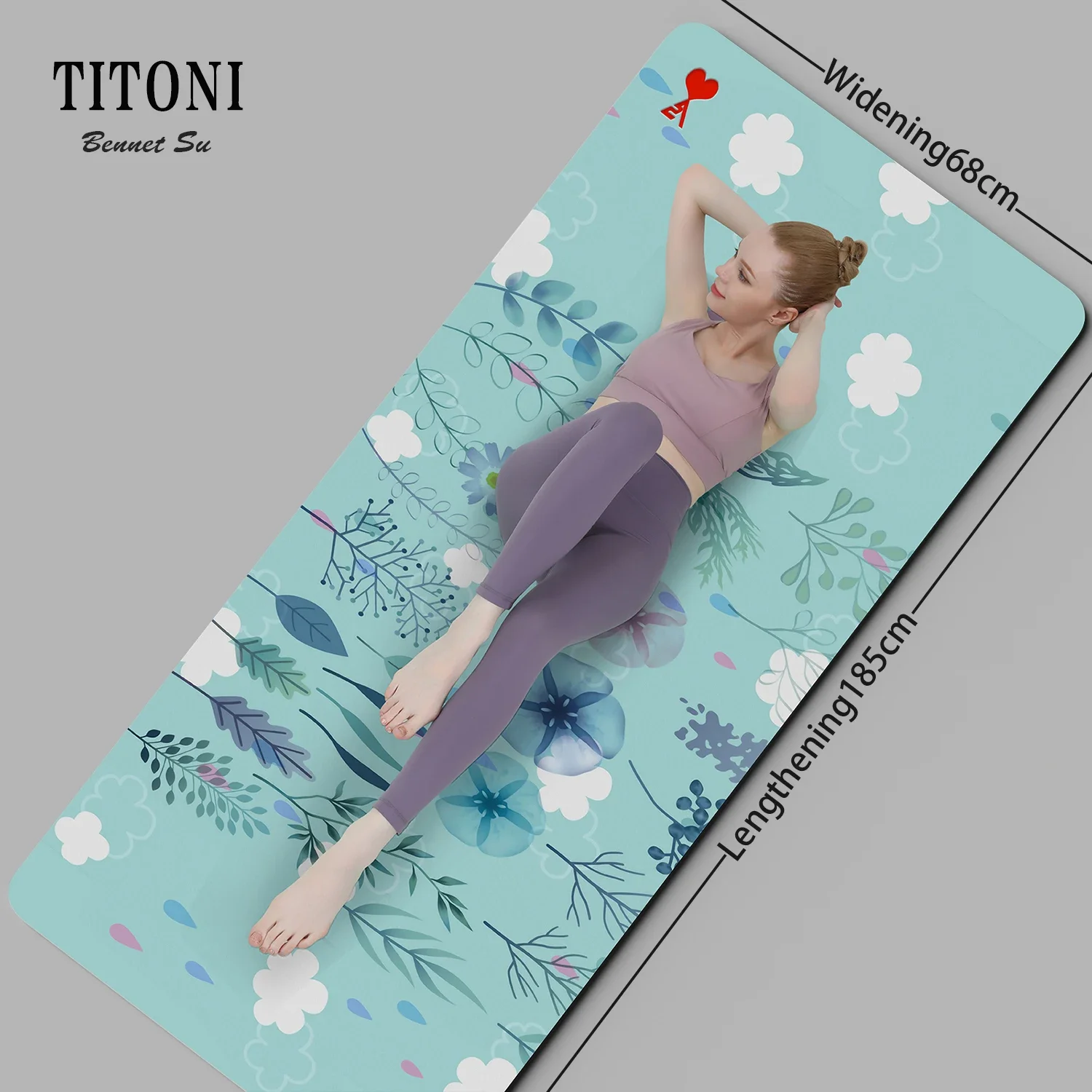 TITONI Premium Quality Cushioned Support Rubber Flooring Gym Mat Custom Logo Yoga Mat Printed 6mm 5mm Thick Available