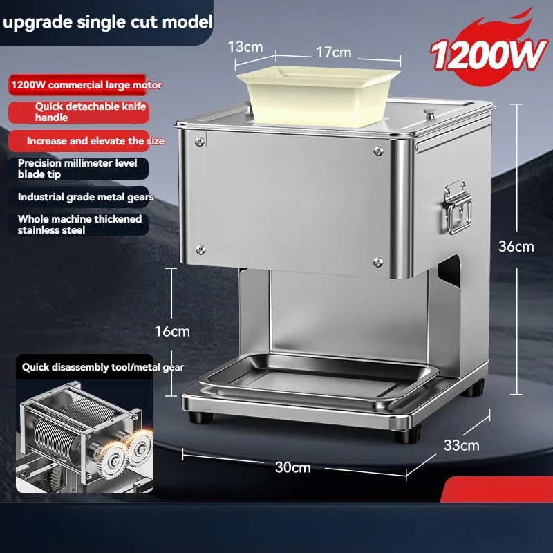 Profesjonalna krajalnica automatyczna do krojenia i przekrojów, maszyna do filetowania ryb, krajalnica do mięsa w kostkę i mielonego.